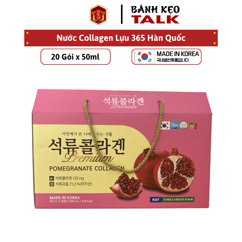 Nước collagen lựu 20 gói x 50ml hàn quốc hansusam 365