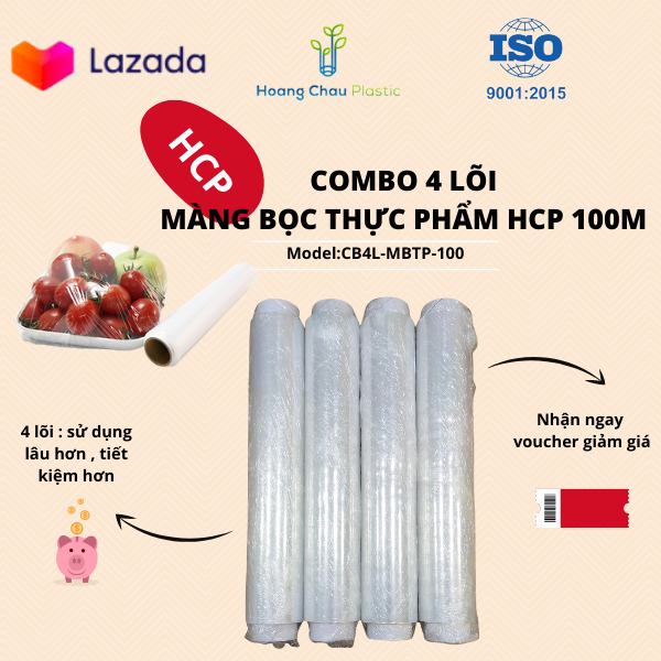 [HCM]COMBO 4 lõi màng bọc thực phẩm 30cm x 100m Nhựa PE Dùng Được Cho Lò Vi Sóng An Toàn Thân Thiện Với Môi Trường