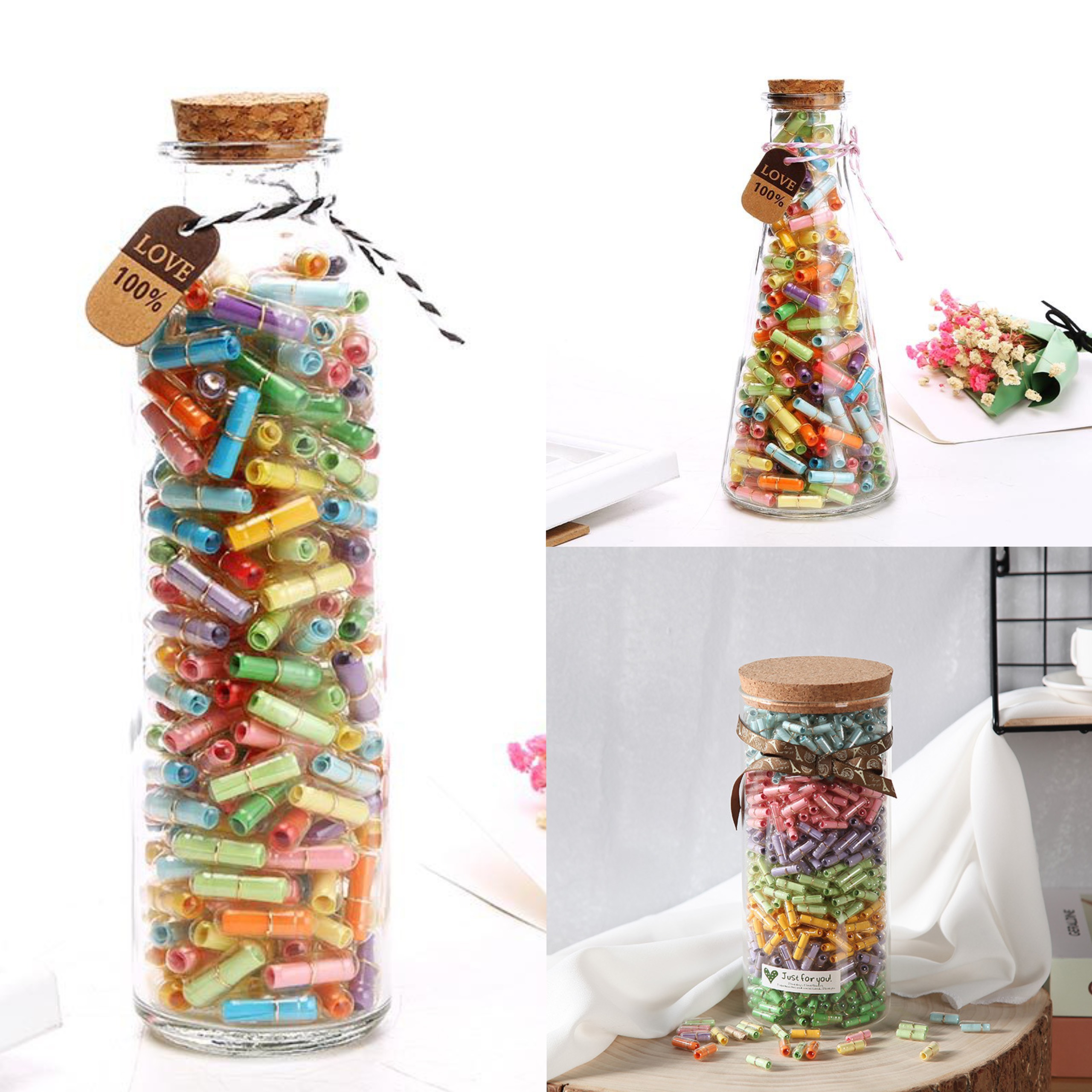 Giấy viết điều ước/viên nang giấy viết điều ước nhiều màu/nhiều màu lấp lánh/nhiều màu dạ quang/màu đen 10/30/50 viên