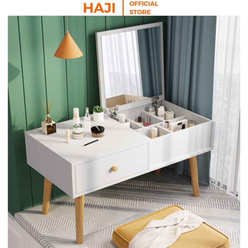 Bàn trang điểm ngồi bệt gương gấp mở tiện dụng, Bàn trang điểm mini dành cho phái đẹp HAJI AP143