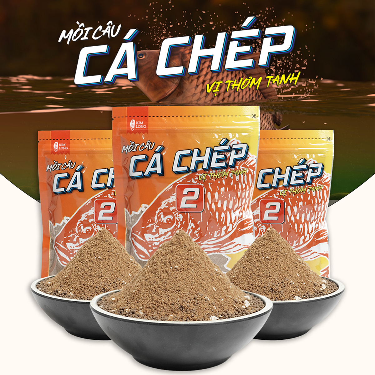 Mồi câu cá chép kim long số 2 – vị thơm tanh