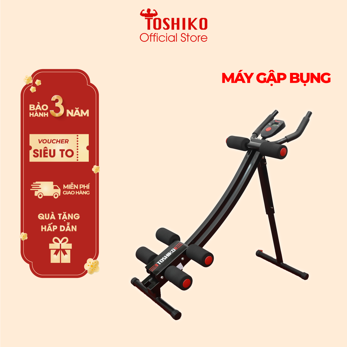 [Duy nhất 12.05] Máy gập bụng Toshiko Máy tập thể dục đa năng giúp tăng cơ, giảm mỡ - Toshiko