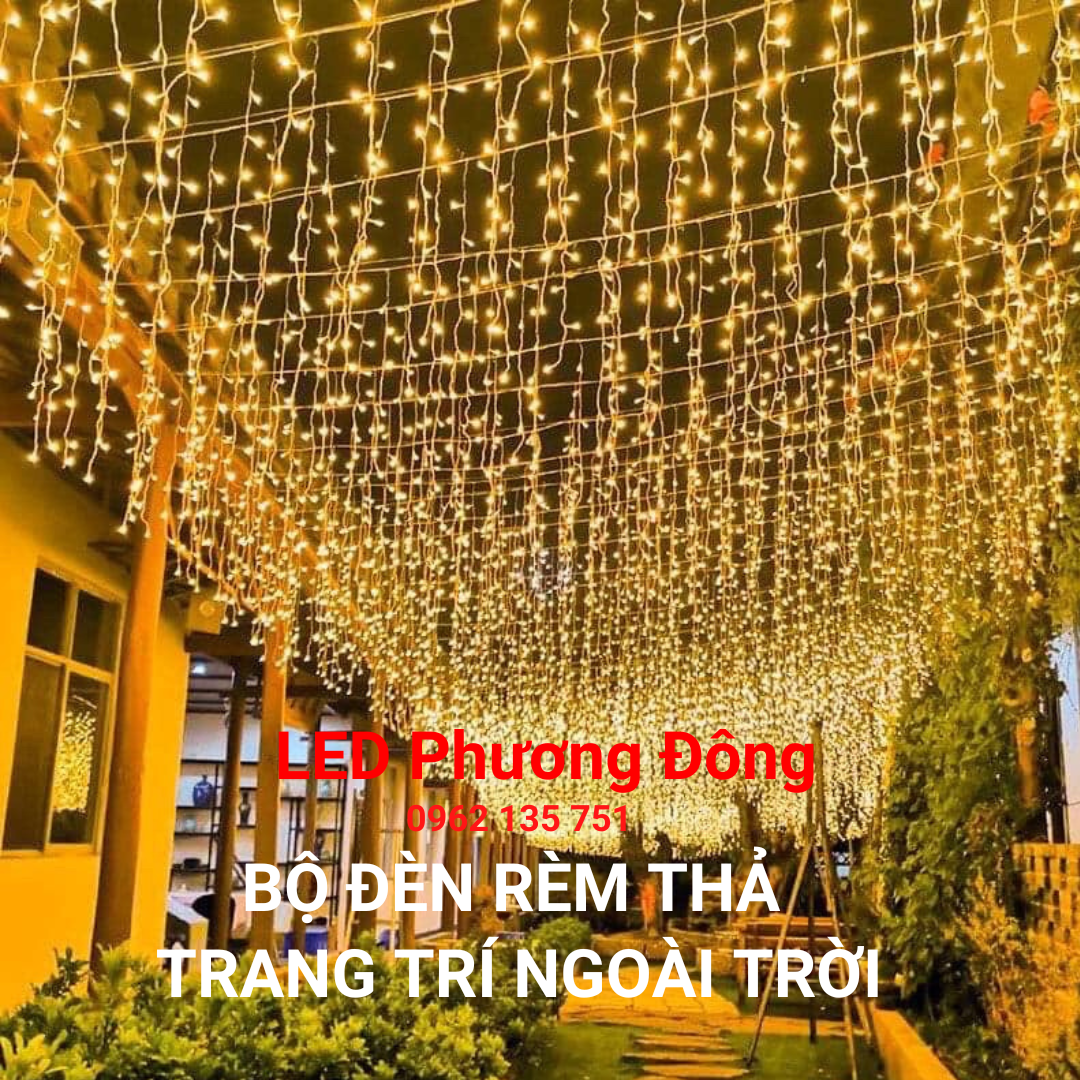 BỘ ĐÈN RÈM THẢ TRANG TRÍ NGOÀI TRỜI