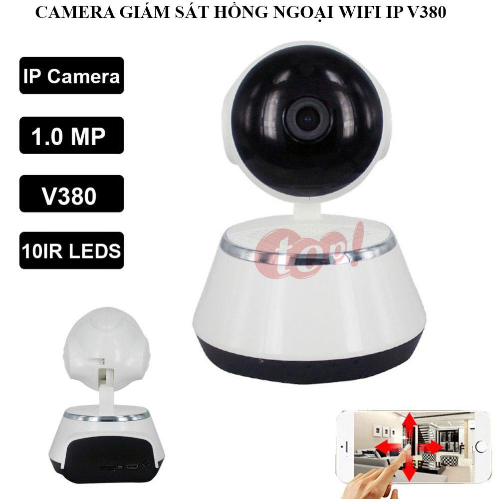 Camera Giám Sát - Camera IP V380 HD 720, camera hồng ngoại quay 360 độ, đàm thoại,  ăngten giấu kín  - Bảo hành 12 tháng 1 đổi 1