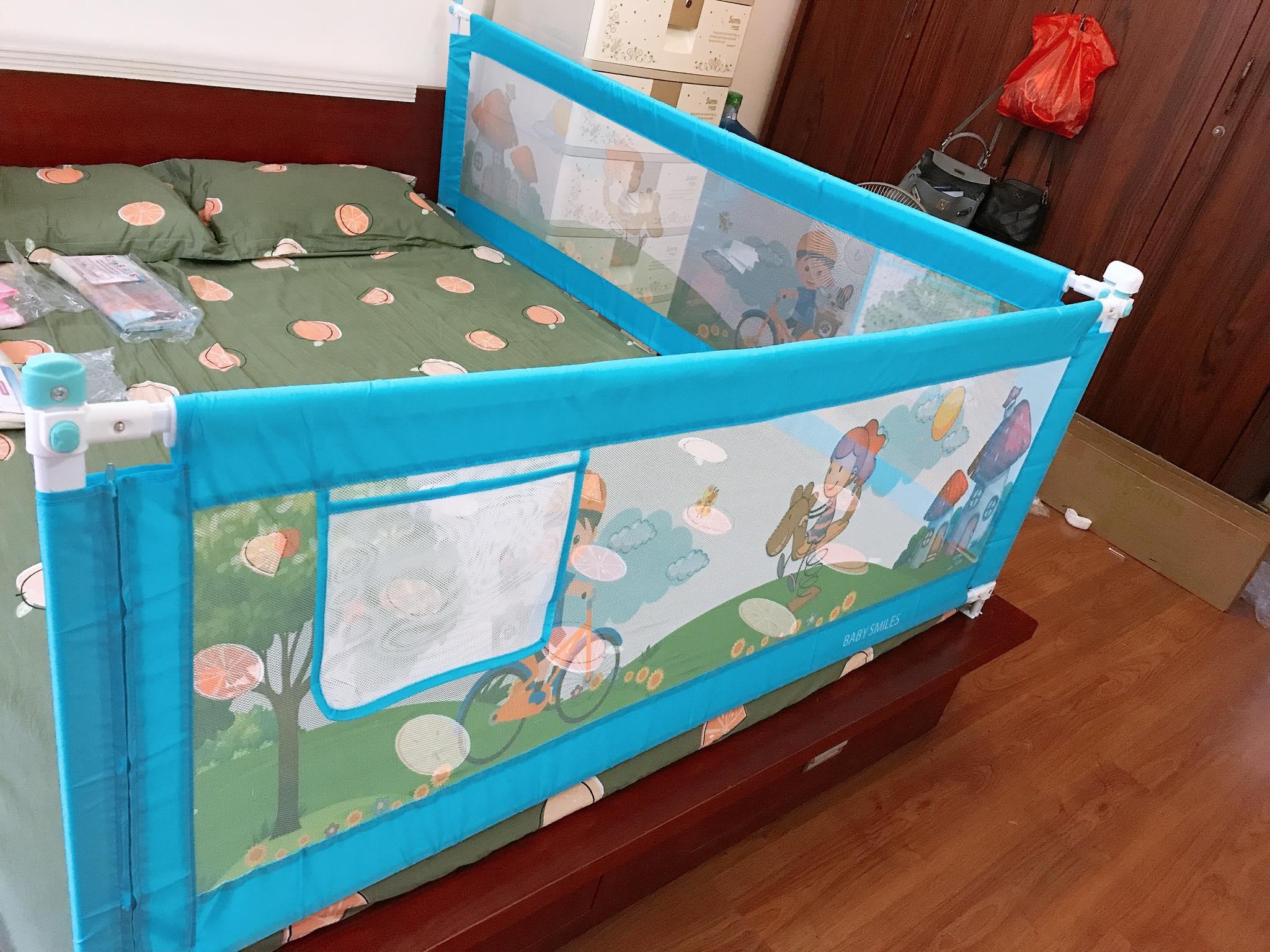 THANH CHẮN GIƯỜNG AN TOÀN CHO BÉ BABY SMILES MẪU TRƯỢT MỚI 82CM (1M6 )