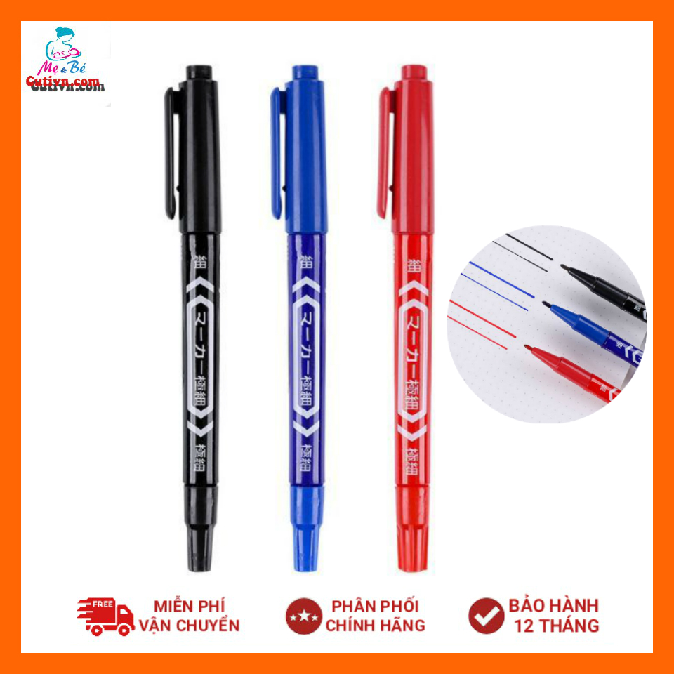 Set 2 Bút lông dầu zebra Mo.120 viết trên mọi chất liệu, Đánh dấu túi trữ sữa cho bé