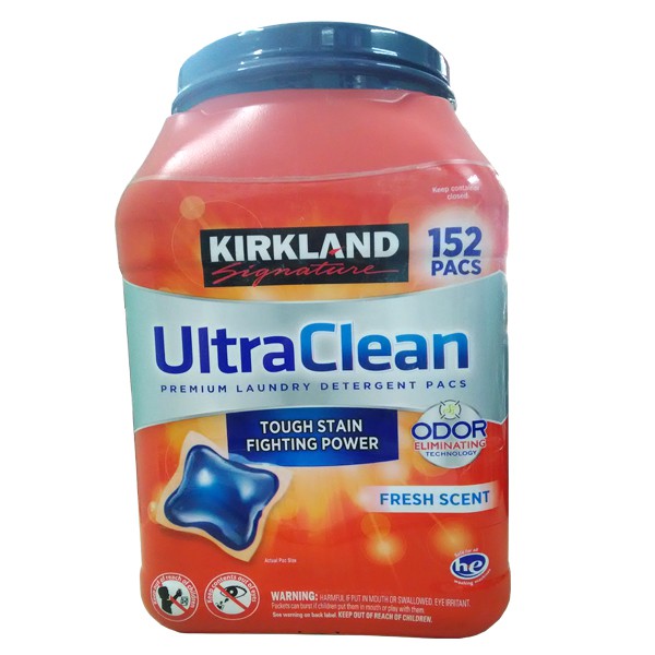 [HCM]Thùng 152 viên giặt quần áo Ultra Clean kháng khuẩn - Kirkland