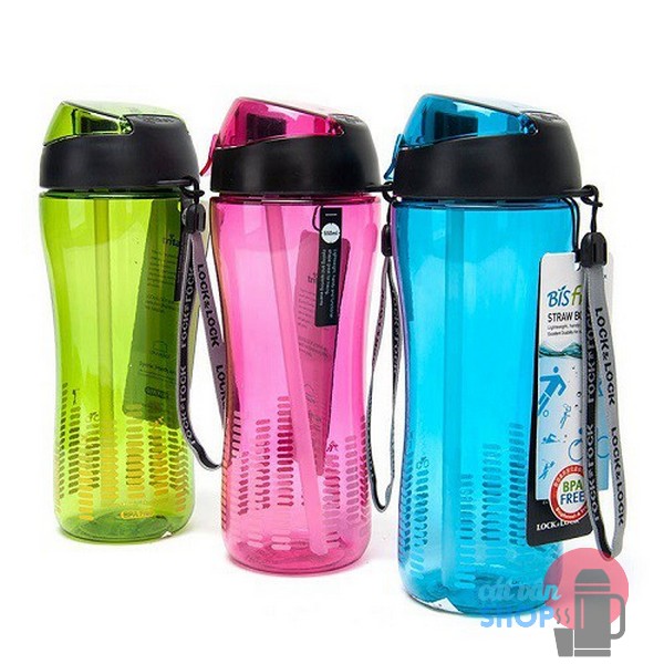 Bình nước nhựa Trian có ống hút 550ml-650ml Lock&Lock ABF628-ABF629