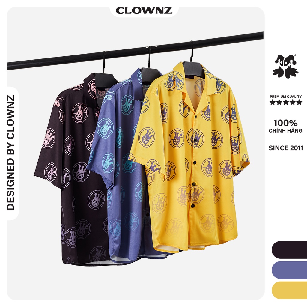 Áo sơ mi ngắn tay local brand ClownZ Ombre Headshot họa tiết da báo unisex