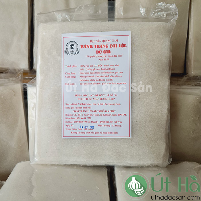 Bánh Tráng Đại Lộc Gói 500gr Bánh Tráng Cuốn Thịt Heo - Út Hà Đặc Sản