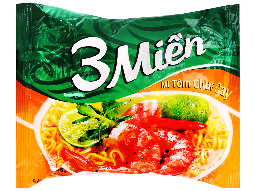 Mỳ 3 miền tôm chua cay 1 thùng 30 gói x65