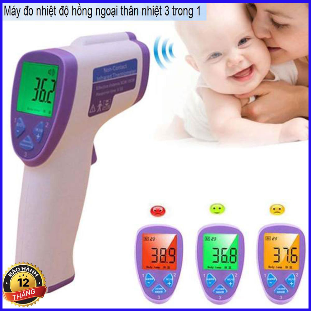 Nhiệt kế hồng ngoại đo trán đo taiMáy đo nhiệt độ hồng ngoạiNhiệt kế đo nhiệt độ không tiếp xúc - Đo nhiệt độ cơ thể đo nhiệt độ sữa cho bé tiện lợi hiệu quả độ chính xác cao.