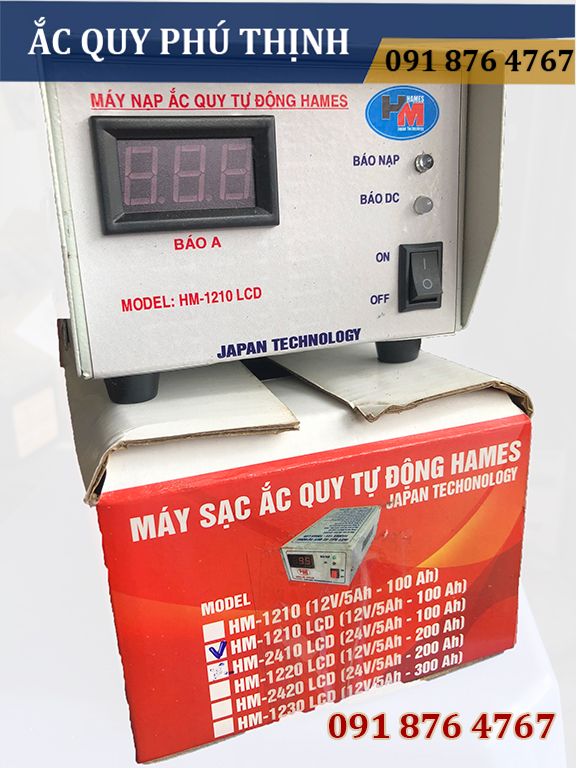 Máy sạc ắc quy tự động Hames 12V-100Ah HM-1210 LCD (công nghệ Nhật Bản)