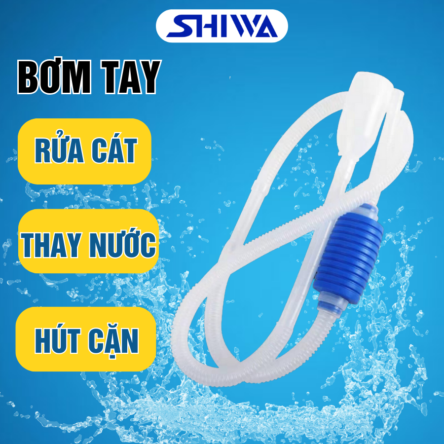 Ống bơm tay hút nước hồ cá- - ống hút cặn hồ cá - ống hút phân cá- dụng cụ vệ sinh bơm tay đa năng - tiện lợi size 1m7, 2m1 - shiwa