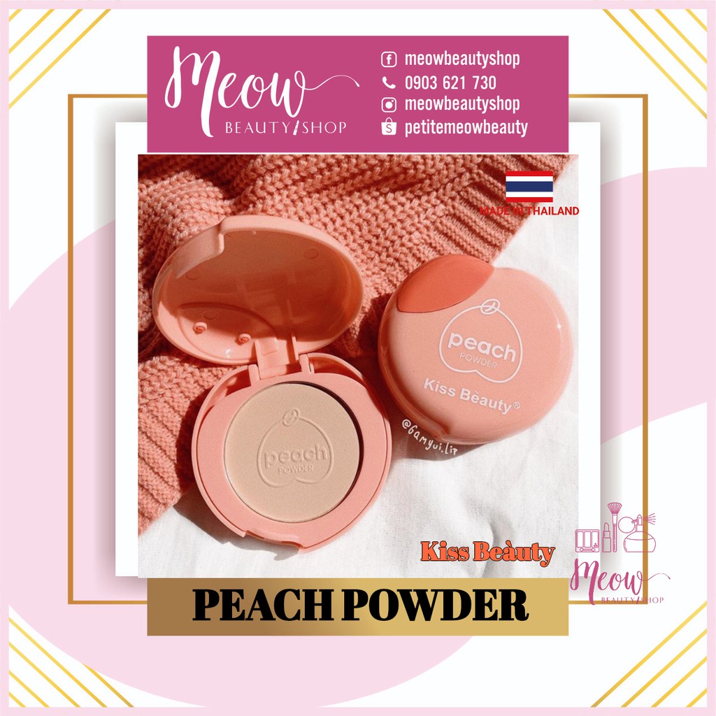 Kiss beauty - phấn phủ dạng nén quả đào peach powder