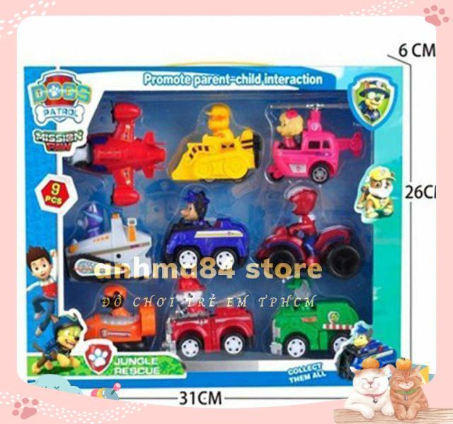 Đồ chơi ĐỘI CHÓ CỨU HỘ 9 xe mini - mô hình BIỆT ĐỘI CHÓ CỨU HỘ MINI 9 NHÂN VẬT - anhma84 store - chuẩn hình