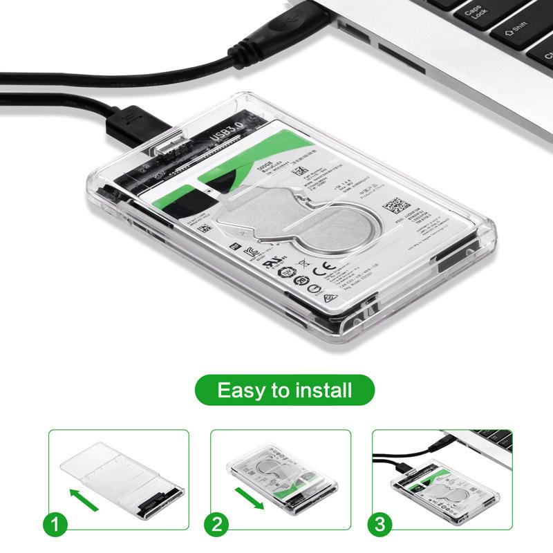 Hộp đựng ổ cứng box hdd 2.5" usb 3.0 đi kèm cáp lối cổng ra usb