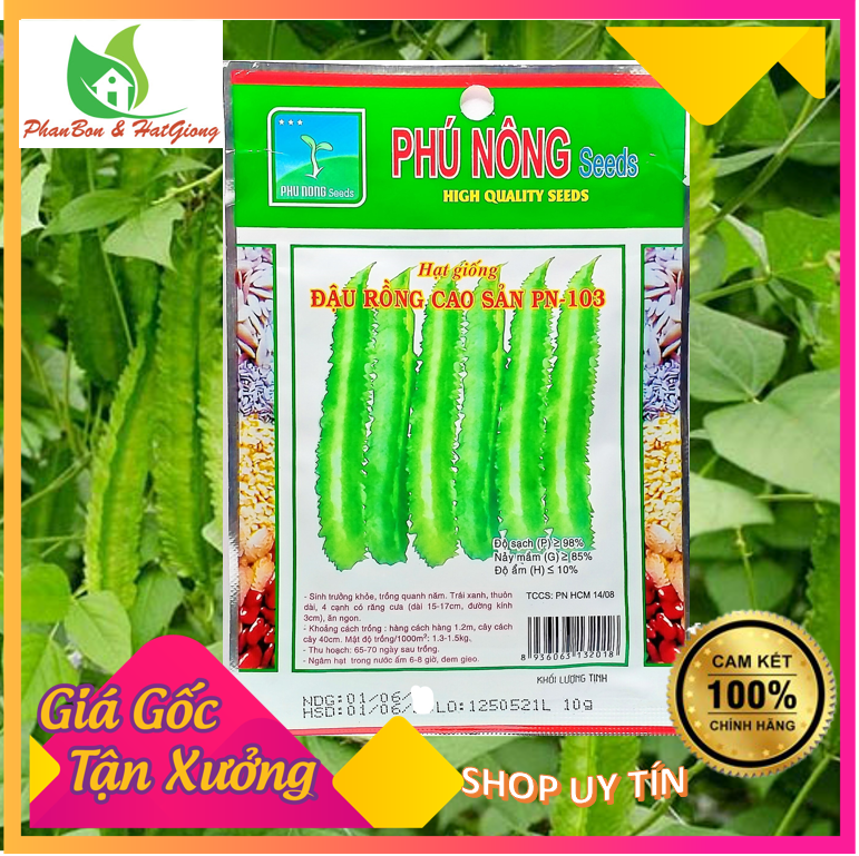 Hạt Giống Đậu Rồng Cao Sản Giòn, Ngọt 10gr - Phú Nông Seeds  | Shop Phân Bón, Hạt Giống Rau Củ Quả, Xơ Dừa, Mùn Dừa, Đất Sạch Trồng Rau Sạch Tp. Hồ Chí Minh