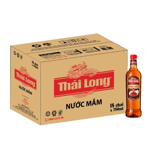 [HCM]Thùng 18 chai Nước mắm Cá Cơm Thái Long - Hảo Hảo 750ml