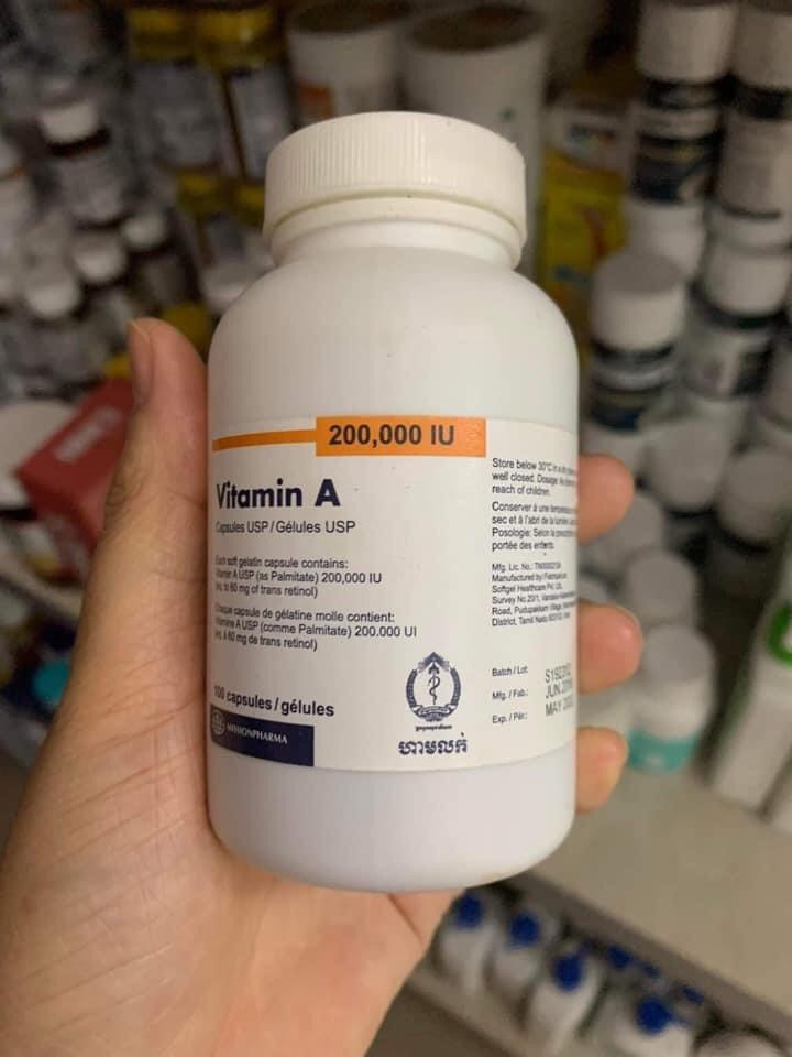 Lẻ 1 viên Vitamin A 200000UI ( viên đỏ ).