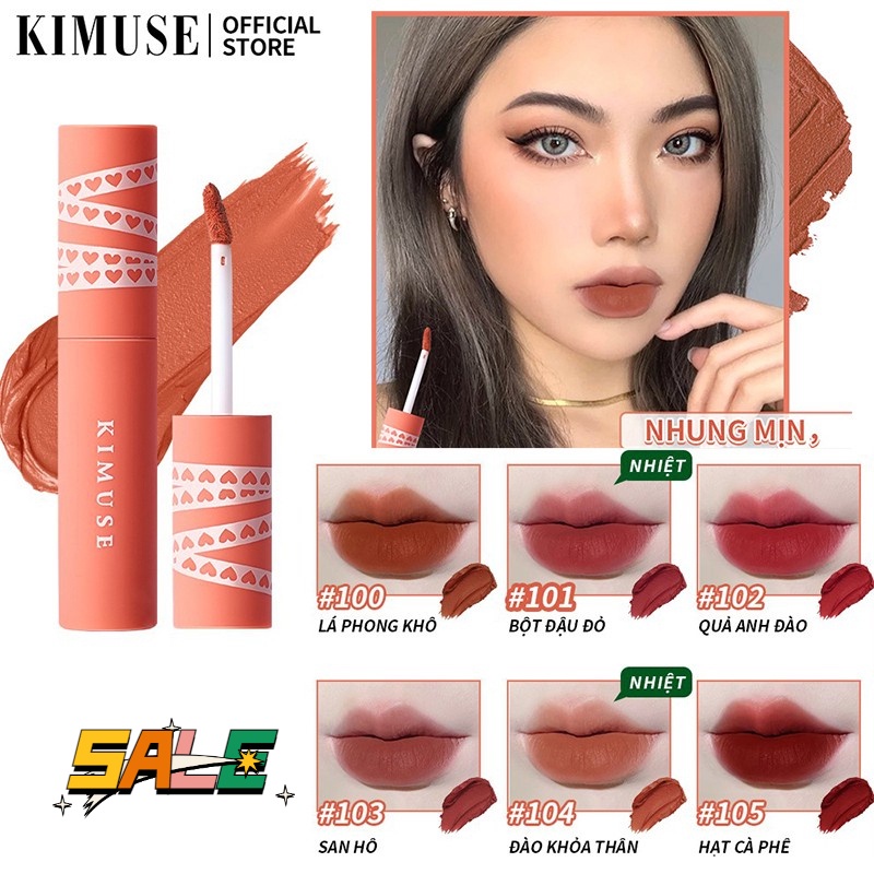 (hà nội)son kem màu lì kimuse son môi 5ml