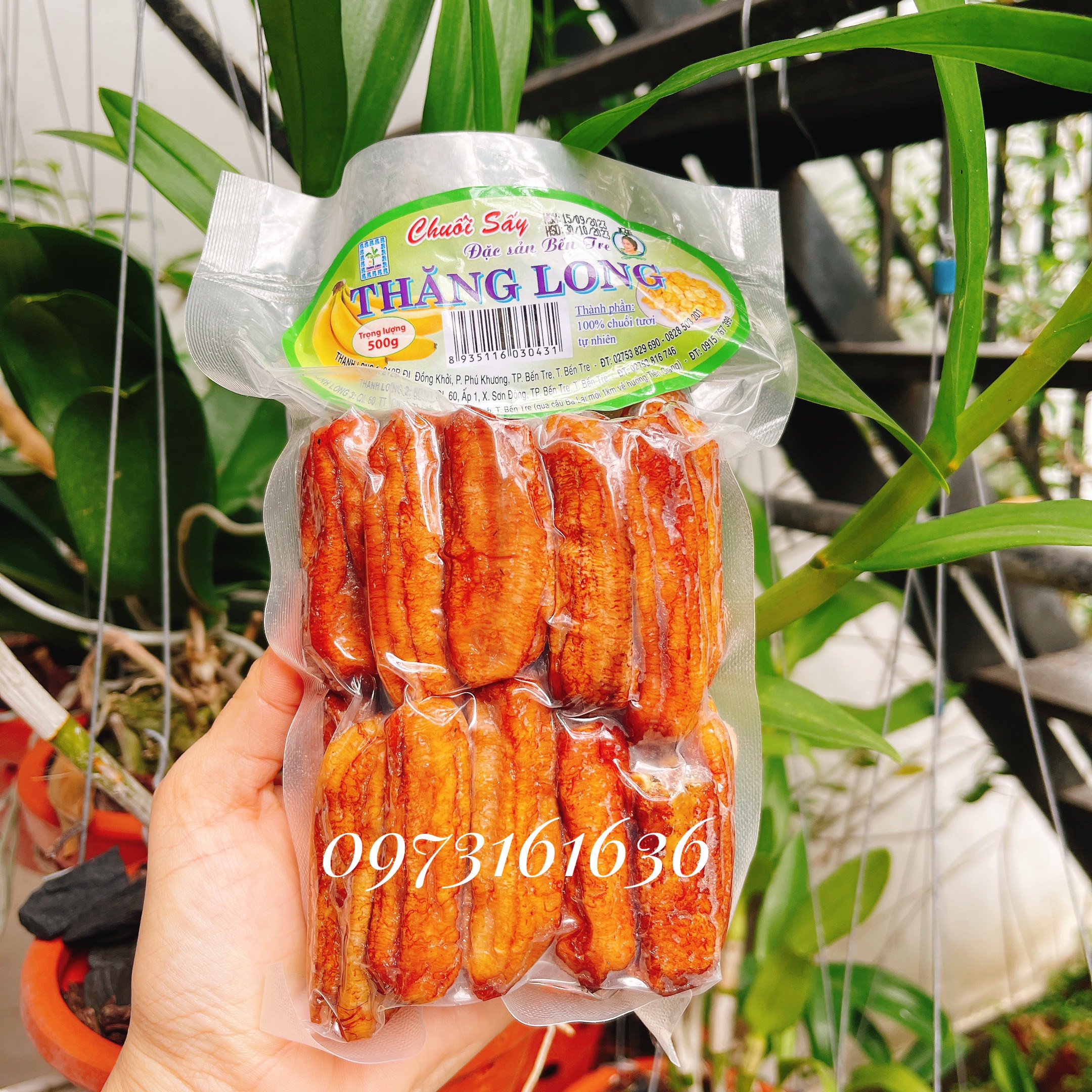 Chuối cao sấy dẻo không đường Thăng Long/Bánh kẹo ăn vặt - Túi 500gr