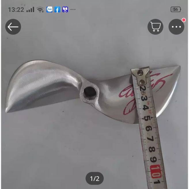 chân vịt inox 2 canh dùng cho máy xăng cốt ngây 6.5hp