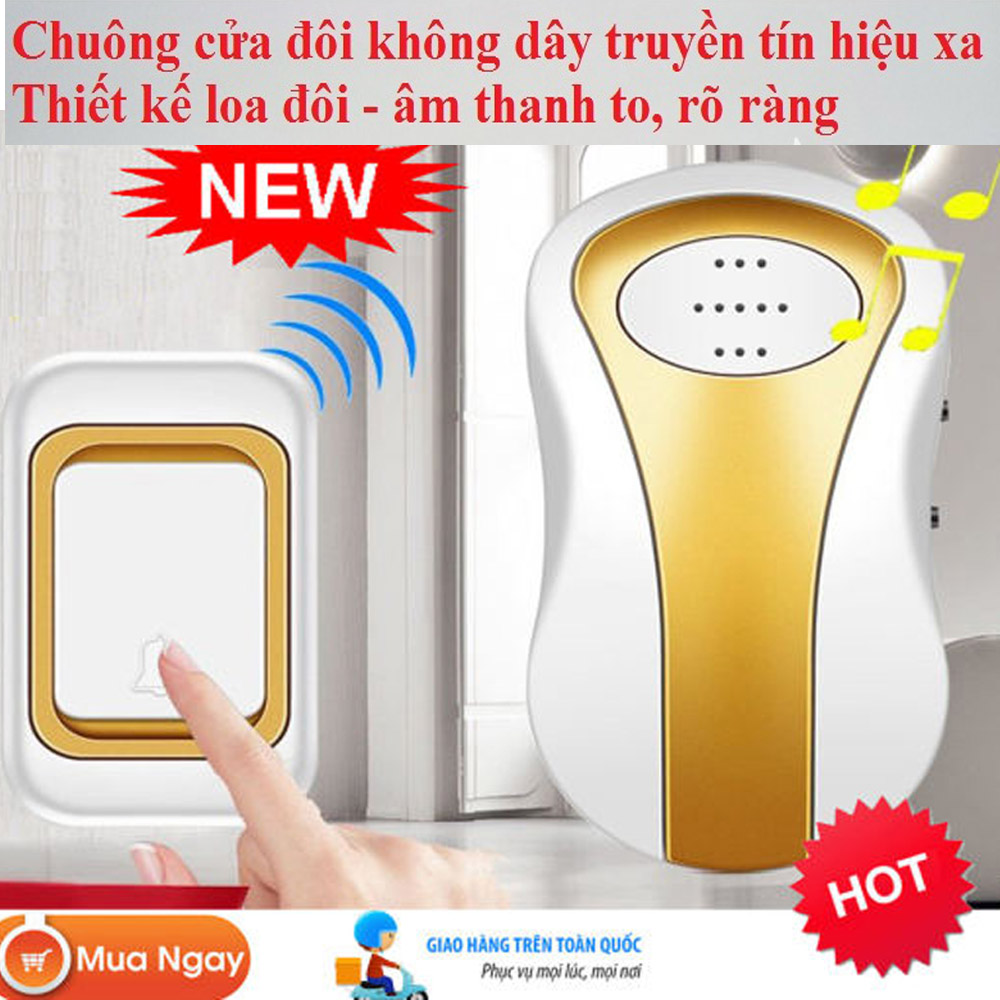 Chuông bấm báo cửa dành cho người già , bệnh nhân , chuông bấm cửa không dây thông minh, chuông bấm gọi cửa. thiết kế nhỏ gọn , tiện lợi, chuông cửa điện tử điều khiển từ xa, giá cực sốc, mua ngay!