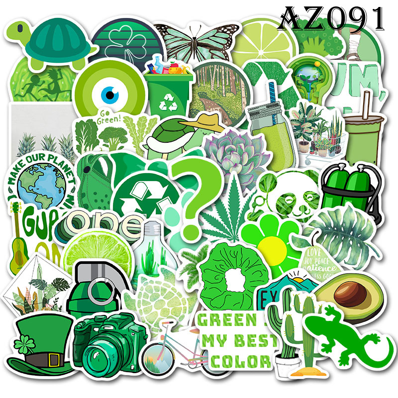[SET 20/50/100] Sticker dán Màu Xanh Lá Sticker dán chống nước, chống UV, Dùng dán Xe, dán mũ bảo hiểm, dán Laptop