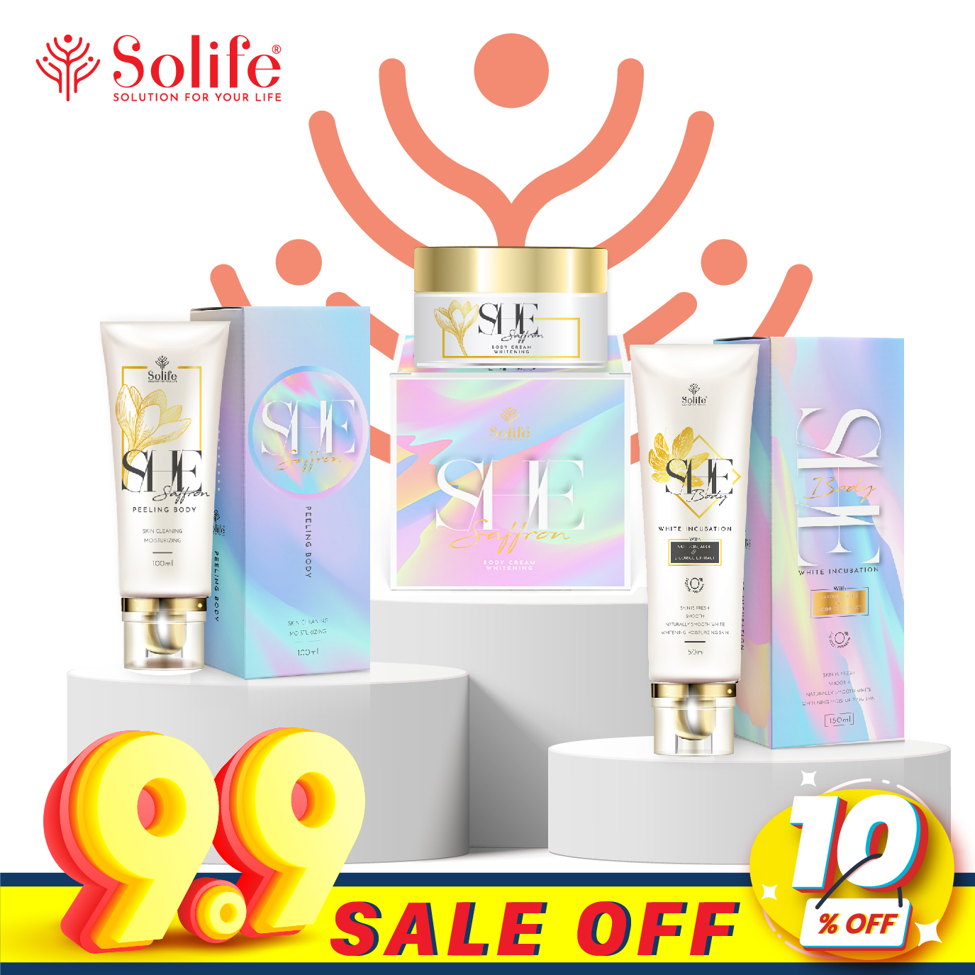 Combo làm trắng da body cao cấp she saffron – mua 1 được 3