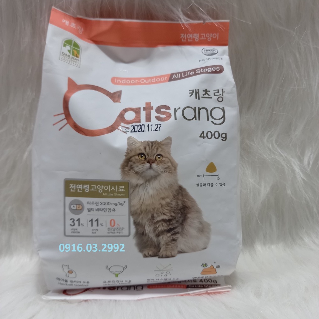 Thức ăn cho mèo Catsrang 400gr, Thức ăn cho mèo trên 3 tháng tuổi