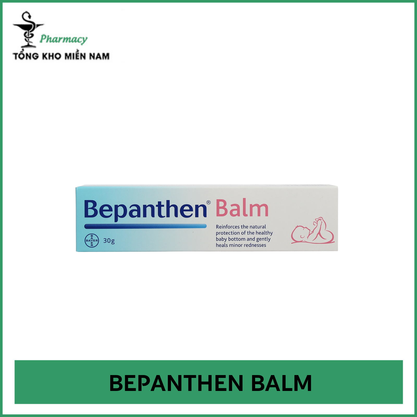 Bepanthen Balm hỗ trợ dưỡng ẩm, giảm hăm tả, cải thiện da bị nứt nẻ (30gr) - Tổng Kho Miền Nam