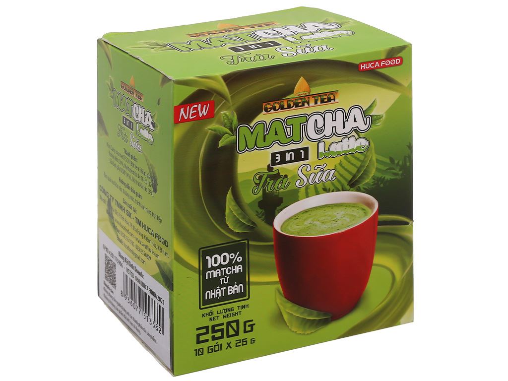 Trà sữa matcha latte hòa tan golden tea 3 in 1 hộp 250g -0039bh