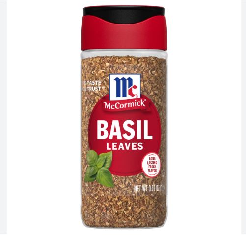 Mccormick Basil Leaves 10g. Product of Australia