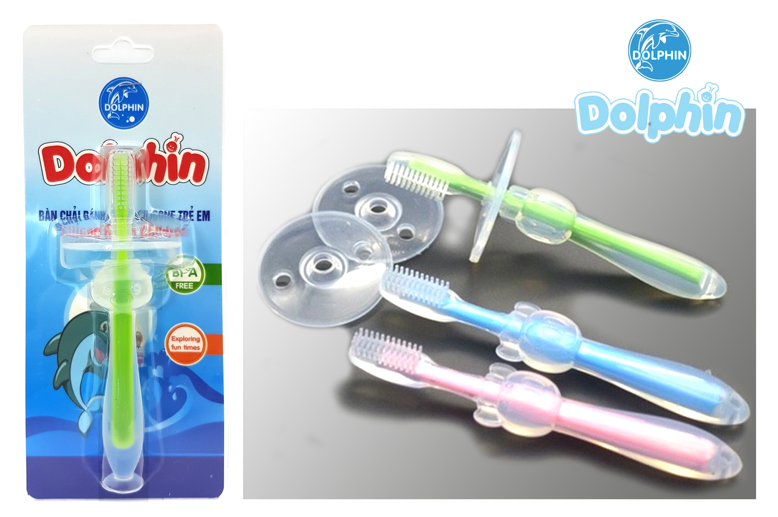 Bàn Chải Đánh Răng Silicone Dolphin