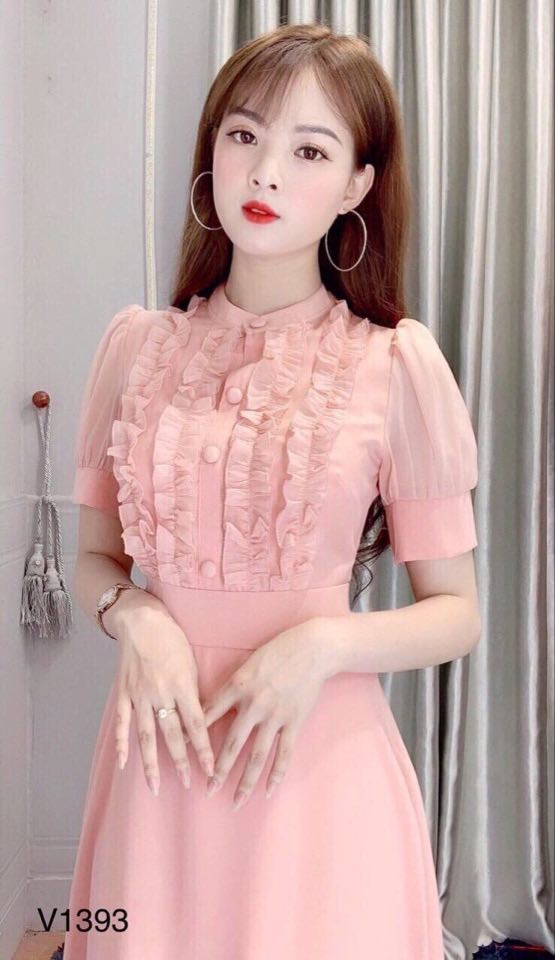 Đầm Bèo Ngực Tay Con Belle Fashion