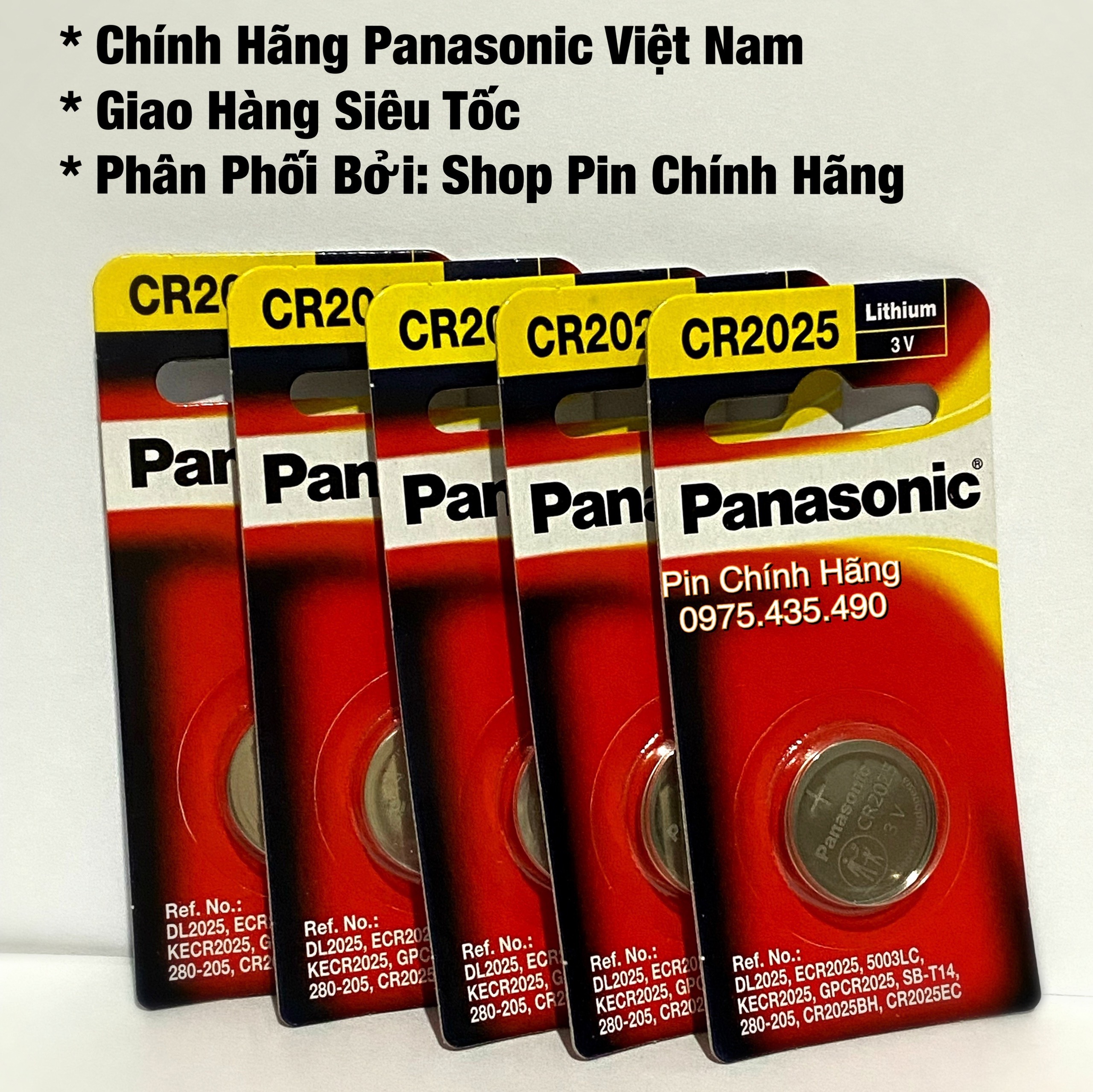 Combo 5 vỉ pin cr2025 panasonic cao cấp hàng chính hãng vỉ 1 viên