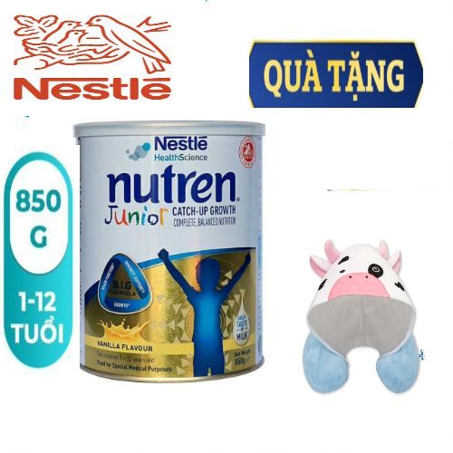 [Tặng gối choàng cổ] Sữa bột Nutren Junior lon 850g