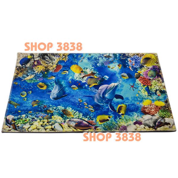 Thảm lót sàn chùi chân họa tiết 3d đại dương