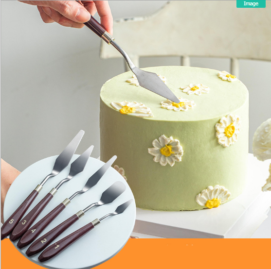 [HCM][Combo] Bộ 5 dụng cụ phết trang trí tạo hình và làm mịn bánh kem