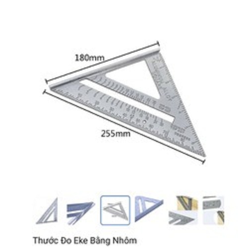 thướt Ê KE đo góc nhôm dày 4mm+ 180mm+255mm