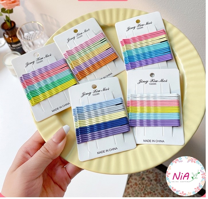 Set 20 kẹp tăm lượn sóng, kẹp tóc nữ màu pastel dễ thương PK164