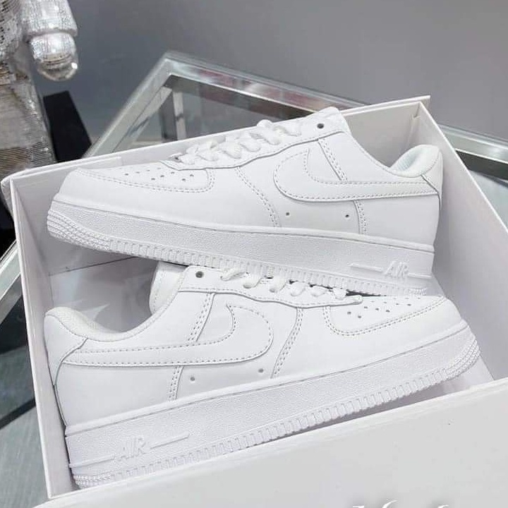 Giày sneaker nữ trắng thông hơi hot trend, Giày thể thao nam nữ