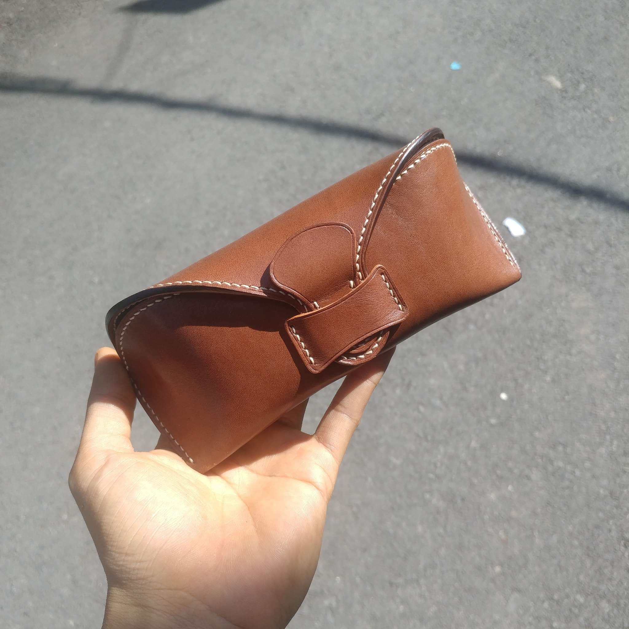 Bao đựng kính da thật handmade