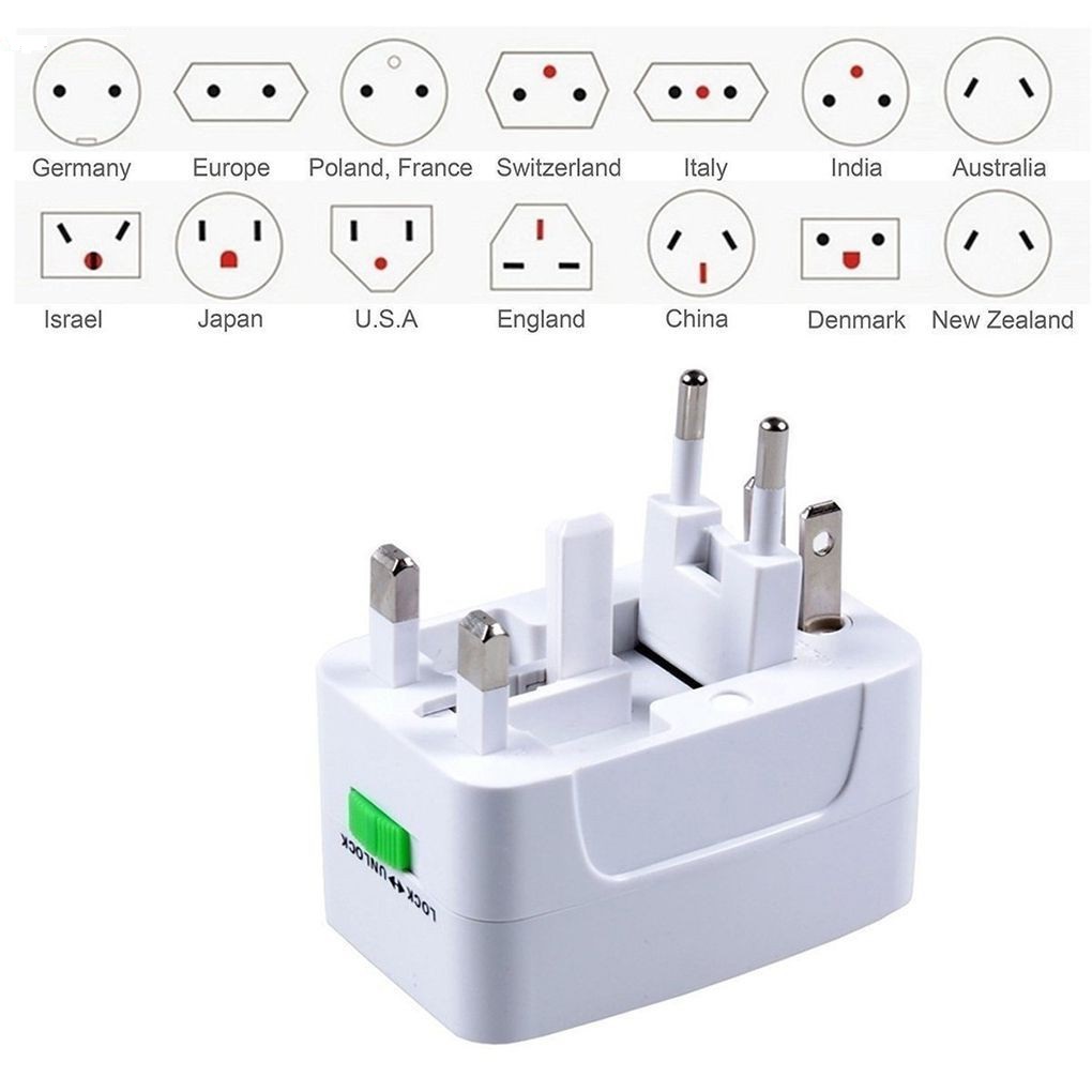 Đầu chuyển đổi phích cắm AU/UK/US/EU tiện lợi du lịch, ổ cắm đa năng