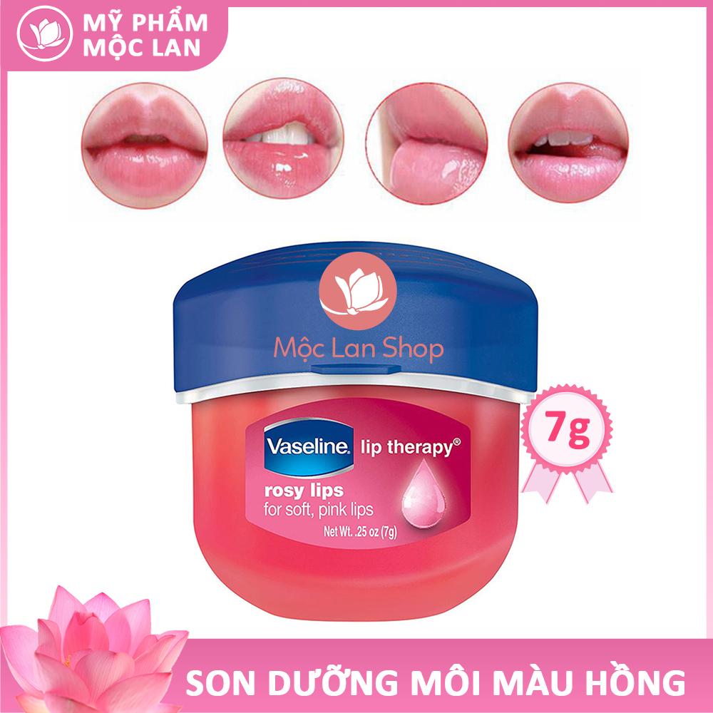 Son Dưỡng Môi Vaseline Lip Therapy 7g giúp môi mềm mịn, không khô nứt lên môi màu hồng - Mỹ phẩm Mộc Lan