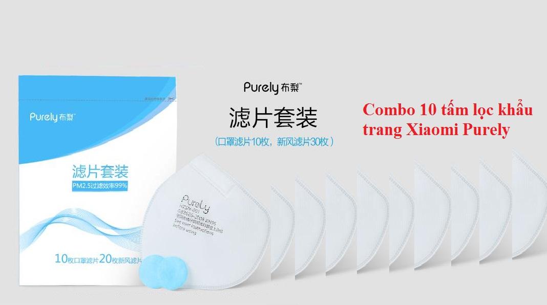 Combo 10 tấm lọc khẩu trang Xiaomi Purely