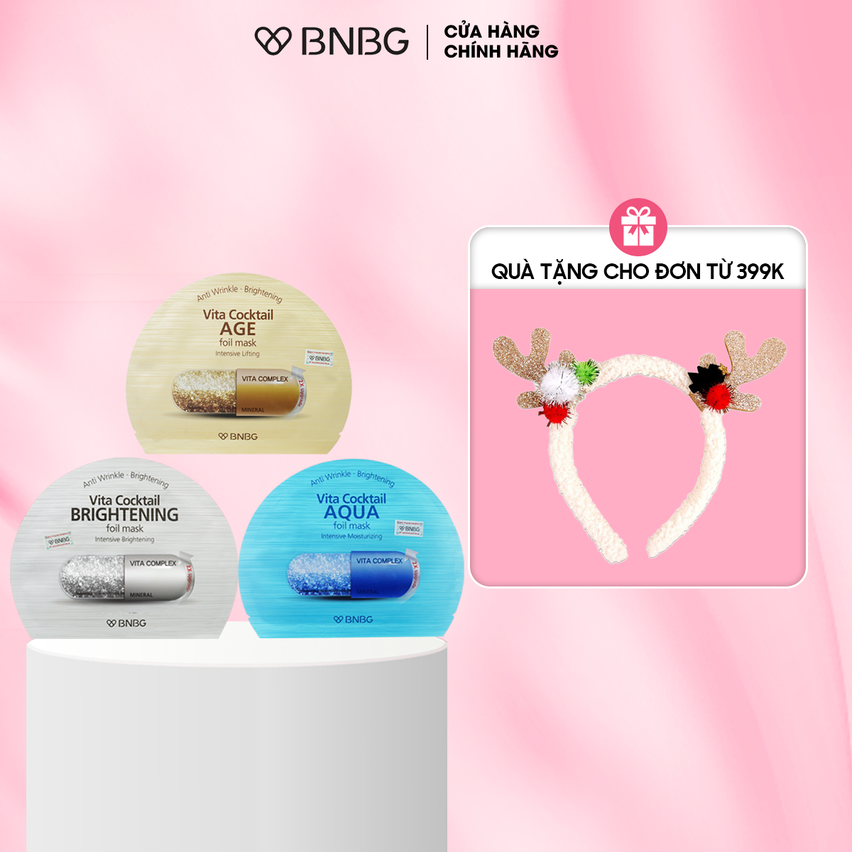 Combo 3 mặt na thiếc gấp đôi dưỡng chất BNBG Vita Cocktail Foil Mask 30mlx3