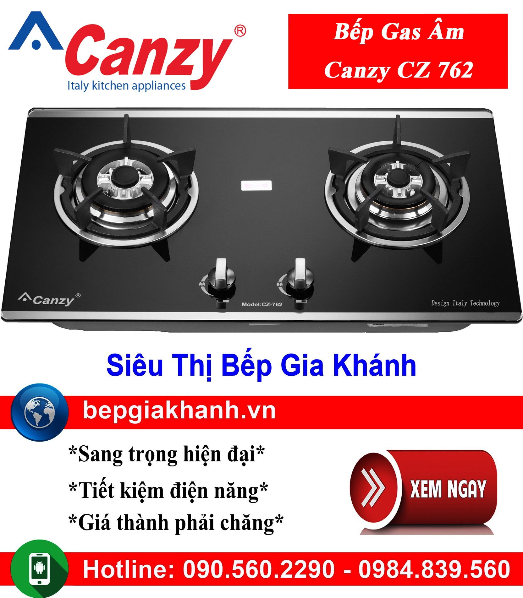 [HCM]Bếp gas âm 2 vùng nấu Canzy CZ 762, bếp gas, bếp gas đôi, bếp gas đơn, bếp gas âm, bếp ga, bếp ga đôi, bếp ga đơn, bếp ga âm, bep ga, bep gas