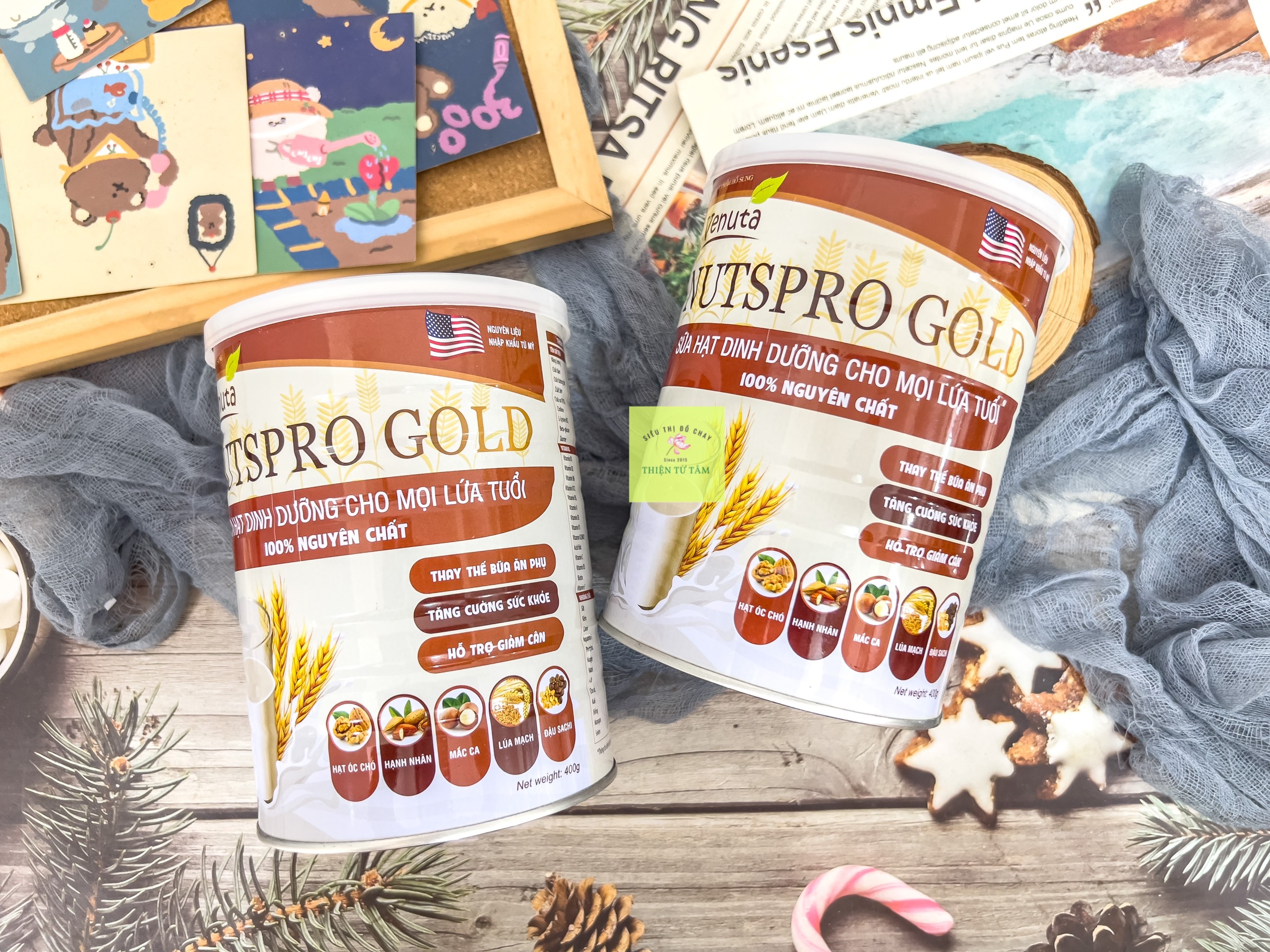 Sữa Hạt Dinh Dưỡng Thuần Chay Nguyên Chất Nutspro Gold Venuta 400g